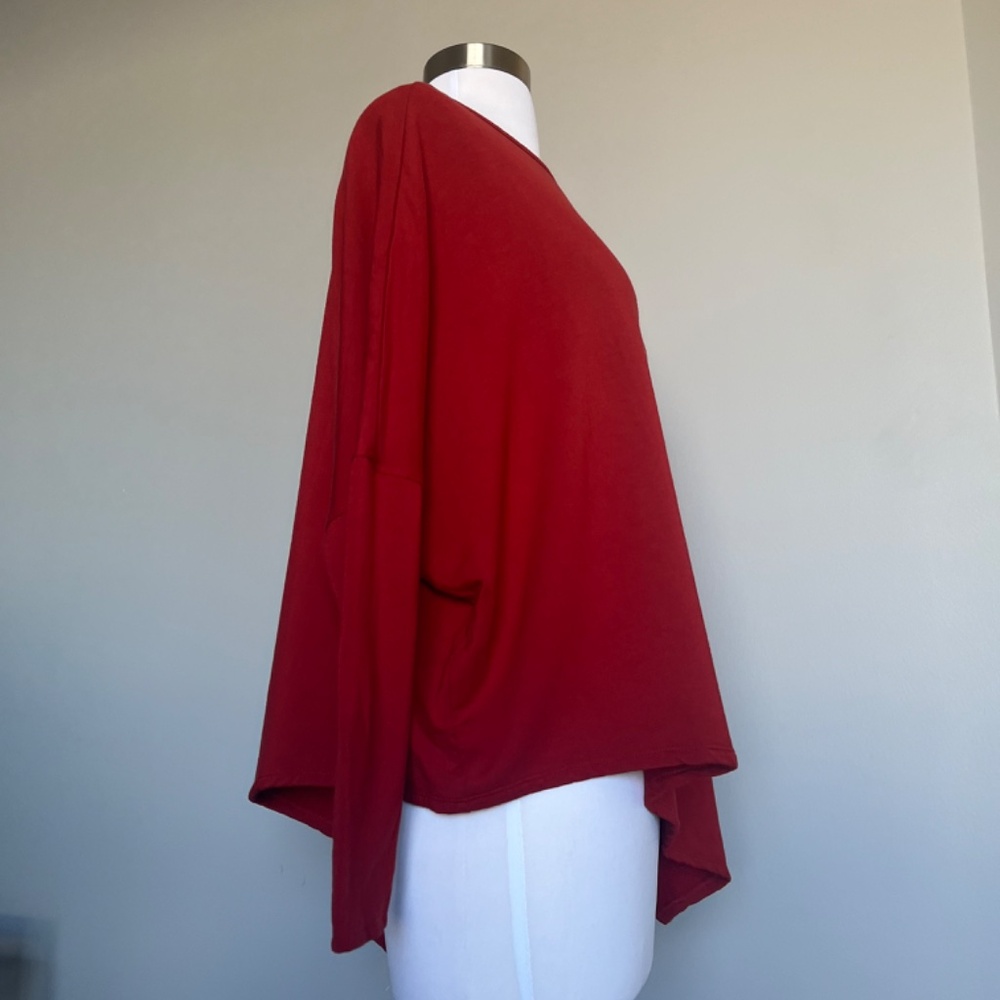 Helmut Lang Long Sleeve Top Asymmetrical Fleece Relaxed Caaual Sweatshirt Top - Picture 7 of 8
